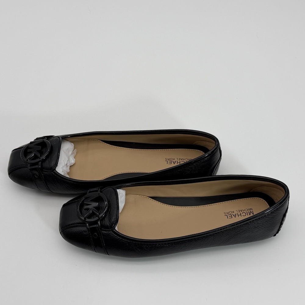 NIB Women Michael Kors Fulton Moc  Leather Flat Shoes Black size 7.5 M - Picture 4 of 8